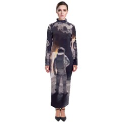 Astronaut Space Walk Turtleneck Maxi Dress by danenraven