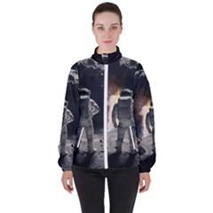 Astronaut Space Walk Women s High Neck Windbreaker by danenraven