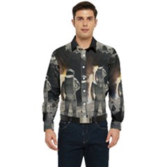 Astronaut Space Walk Men s Long Sleeve Pocket Shirt  by danenraven