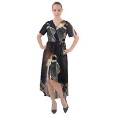 Astronaut Space Walk Front Wrap High Low Dress