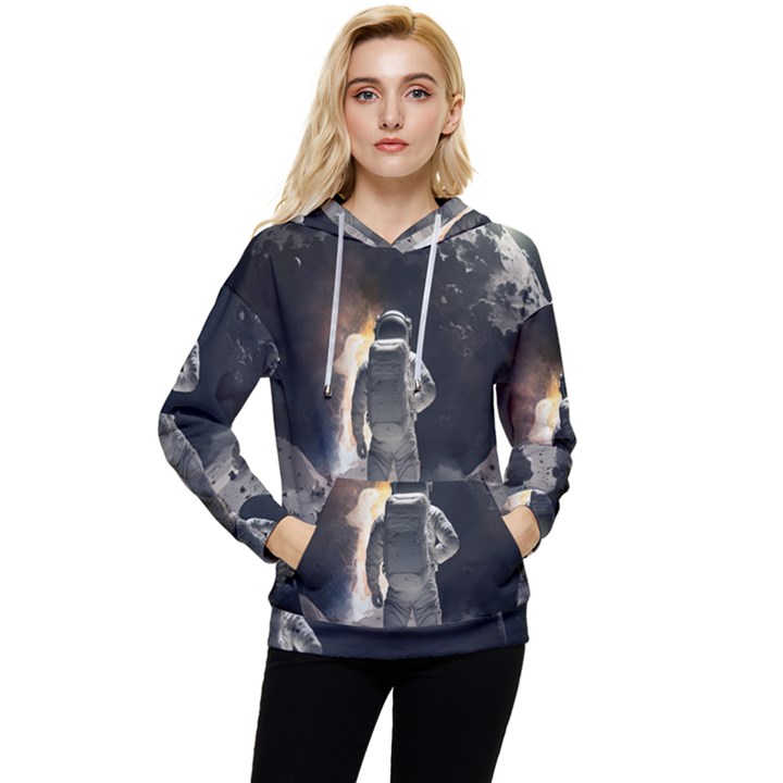 Astronaut Space Walk Women s Lightweight Drawstring Hoodie