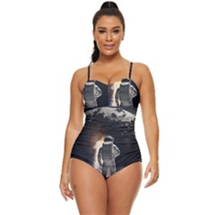 Astronaut Space Walk Retro Full Coverage Swimsuit by danenraven