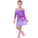 Dahlia Blossom Bloom Dahlias Fall Kids  Long Sleeve Velvet Dress View1