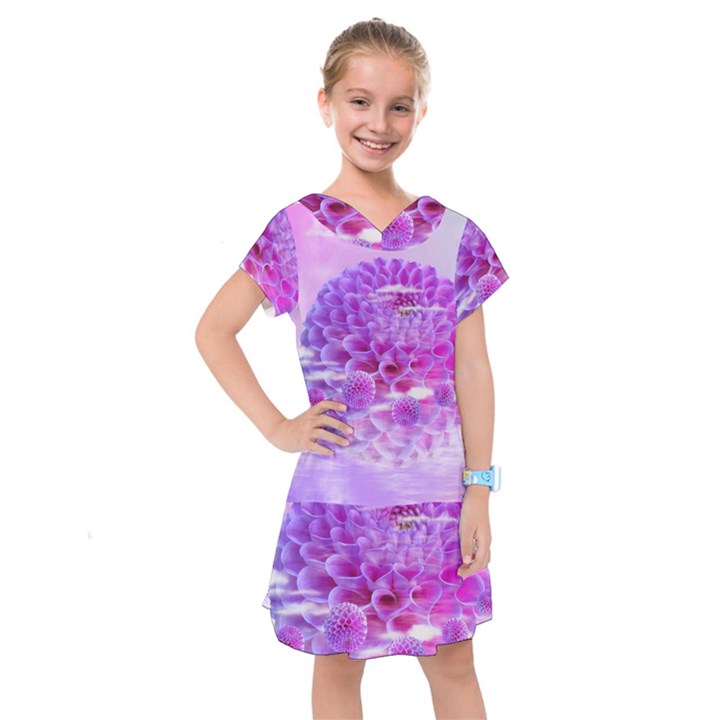 Dahlia Blossom Bloom Dahlias Fall Kids  Drop Waist Dress