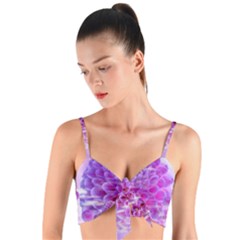 Dahlia Blossom Bloom Dahlias Fall Woven Tie Front Bralet by danenraven