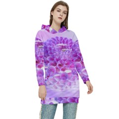 Dahlia Blossom Bloom Dahlias Fall Women s Long Oversized Pullover Hoodie by danenraven