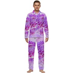 Dahlia Blossom Bloom Dahlias Fall Men s Long Sleeve Velvet Pocket Pajamas Set by danenraven