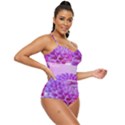 Dahlia Blossom Bloom Dahlias Fall Retro Full Coverage Swimsuit View3