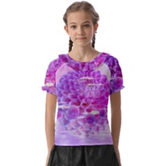 Dahlia Blossom Bloom Dahlias Fall Kids  Frill Chiffon Blouse by danenraven