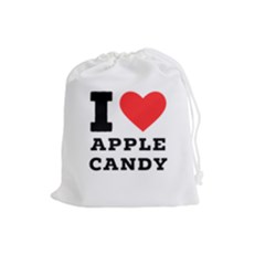 I Love Apple Candy Drawstring Pouch (large) by ilovewhateva