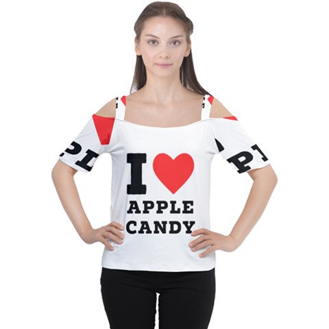 I Love Apple Candy Cutout Shoulder Tee by ilovewhateva