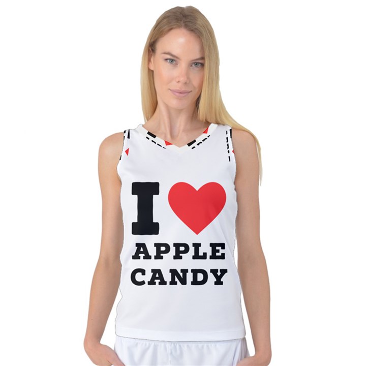 I love Apple candy Women s Basketball Tank Top