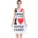 I love Apple candy V-Neck Midi Sleeveless Dress  View1