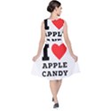 I love Apple candy V-Neck Midi Sleeveless Dress  View2