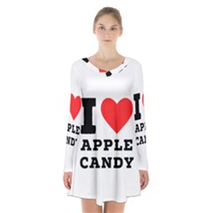 I Love Apple Candy Long Sleeve Velvet V-neck Dress by ilovewhateva