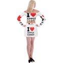 I love Apple candy Off Shoulder Top with Mini Skirt Set View2