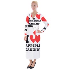 I Love Apple Candy Velvet Maxi Wrap Dress by ilovewhateva