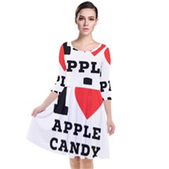 I Love Apple Candy Quarter Sleeve Waist Band Dress by ilovewhateva