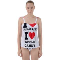 I Love Apple Candy Twist Front Tankini Set by ilovewhateva