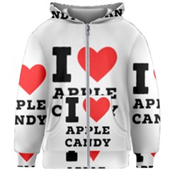 I Love Apple Candy Kids  Zipper Hoodie Without Drawstring by ilovewhateva