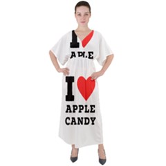 I Love Apple Candy V-neck Boho Style Maxi Dress by ilovewhateva