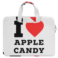 I Love Apple Candy Macbook Pro 13  Double Pocket Laptop Bag by ilovewhateva