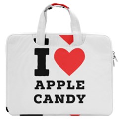 I Love Apple Candy Macbook Pro 16  Double Pocket Laptop Bag  by ilovewhateva