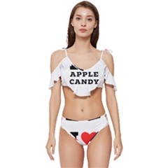 I Love Apple Candy Ruffle Edge Tie Up Bikini Set	 by ilovewhateva