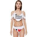 I love Apple candy Ruffle Edge Tie Up Bikini Set	 View1