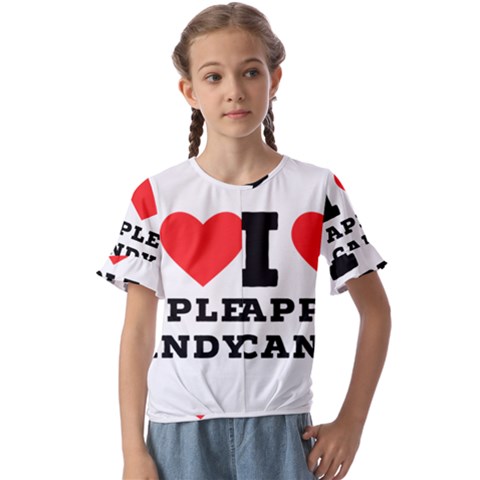 I Love Apple Candy Kids  Cuff Sleeve Scrunch Bottom Tee by ilovewhateva