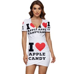 I Love Apple Candy Low Cut Cap Sleeve Mini Dress by ilovewhateva