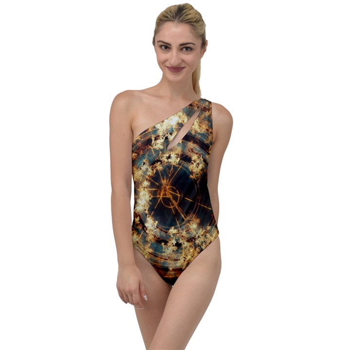 Science Fiction Background Fantasy To One Side Swimsuit