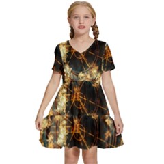 Science Fiction Background Fantasy Kids  Short Sleeve Tiered Mini Dress by danenraven