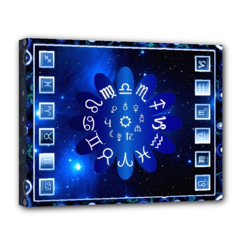 Astrology Horoscopes Constellation Canvas 14  X 11  (stretched) by danenraven