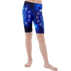 Astrology Horoscopes Constellation Kids  Mid Length Swim Shorts by danenraven