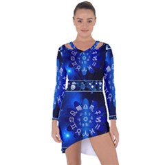 Astrology Horoscopes Constellation Asymmetric Cut-out Shift Dress by danenraven