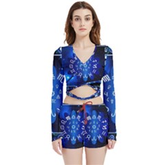 Astrology Horoscopes Constellation Velvet Wrap Crop Top And Shorts Set by danenraven