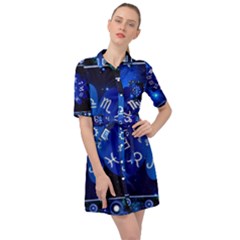 Astrology Horoscopes Constellation Belted Shirt Dress by danenraven