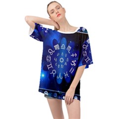 Astrology Horoscopes Constellation Oversized Chiffon Top by danenraven