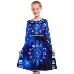 Astrology Horoscopes Constellation Kids  Midi Sailor Dress by danenraven