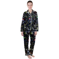 Illustration Universe Star Planet Women s Long Sleeve Satin Pajamas Set	 by danenraven