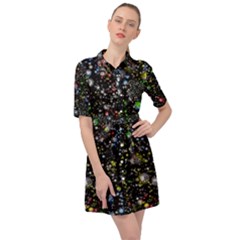 Illustration Universe Star Planet Belted Shirt Dress by danenraven