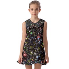 Illustration Universe Star Planet Kids  Pilgrim Collar Ruffle Hem Dress by danenraven