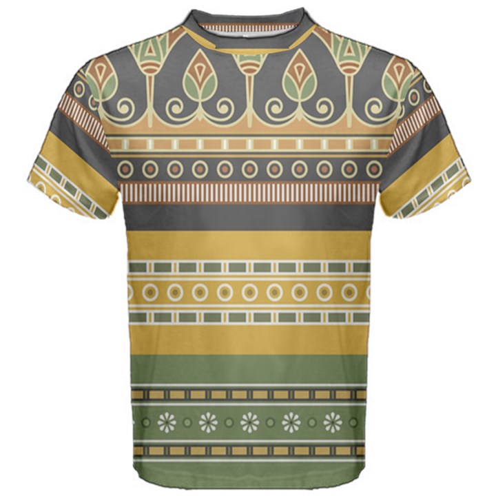 Seamless-pattern-egyptian-ornament-with-lotus-flower Men s Cotton Tee