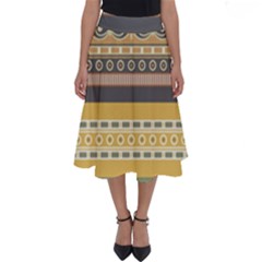 Seamless-pattern-egyptian-ornament-with-lotus-flower Perfect Length Midi Skirt by Salman4z