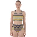 Seamless-pattern-egyptian-ornament-with-lotus-flower Racer Back Bikini Set View1