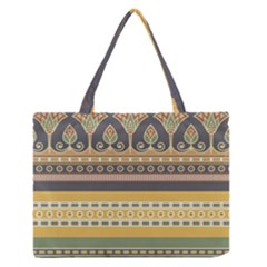 Seamless-pattern-egyptian-ornament-with-lotus-flower Zipper Medium Tote Bag by Salman4z