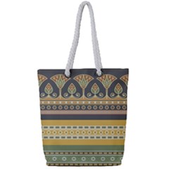 Seamless-pattern-egyptian-ornament-with-lotus-flower Full Print Rope Handle Tote (small) by Salman4z