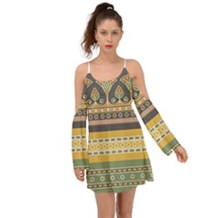 Seamless-pattern-egyptian-ornament-with-lotus-flower Boho Dress by Salman4z