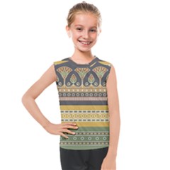 Seamless-pattern-egyptian-ornament-with-lotus-flower Kids  Mesh Tank Top by Salman4z